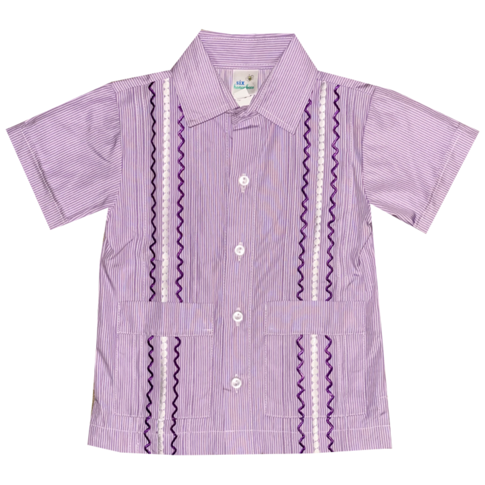 Six Honeybees Six Honeybees Gameday Purple Guayabera