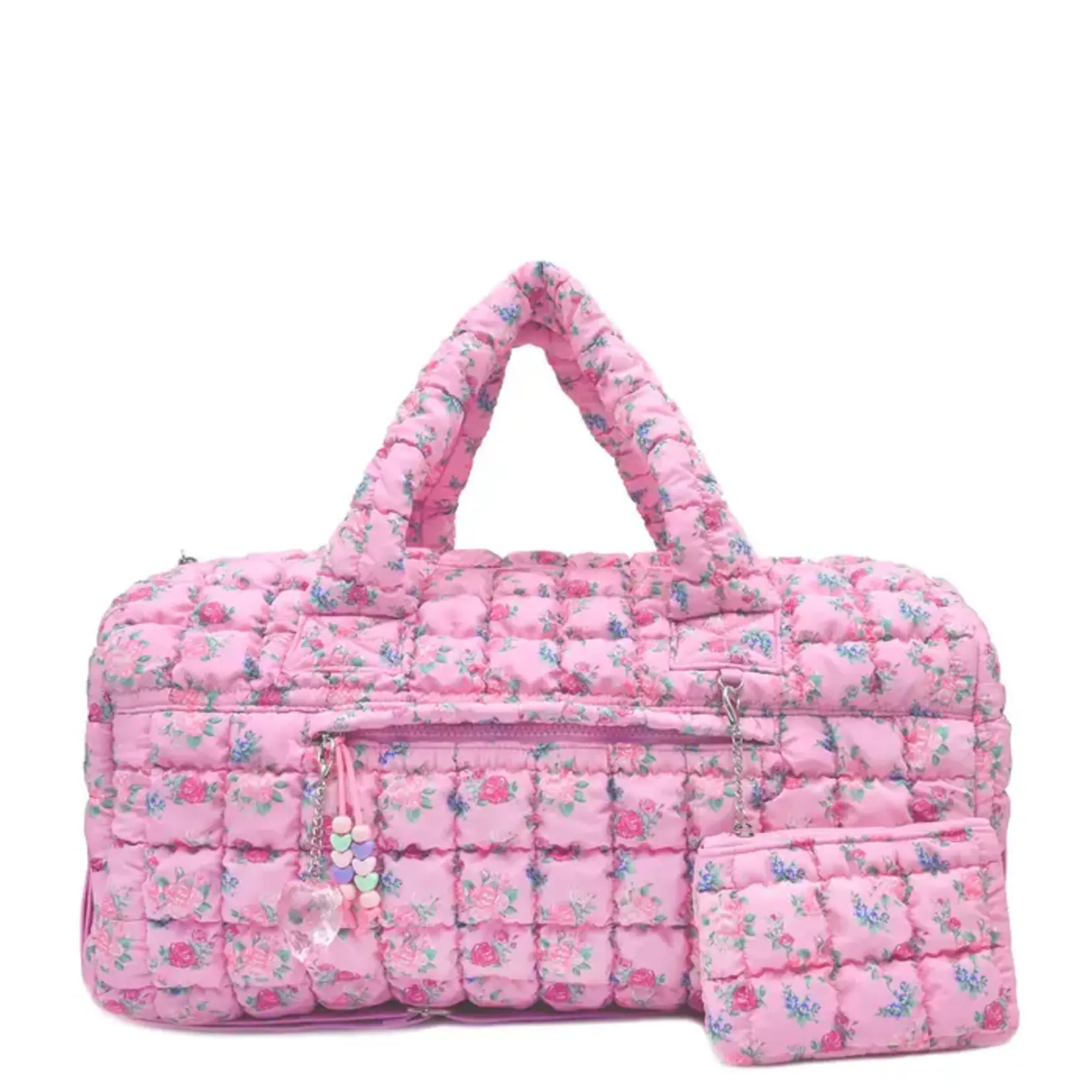 OMG Accessories OMG Quilted Scrunchies Floral Printed  Large Duffle