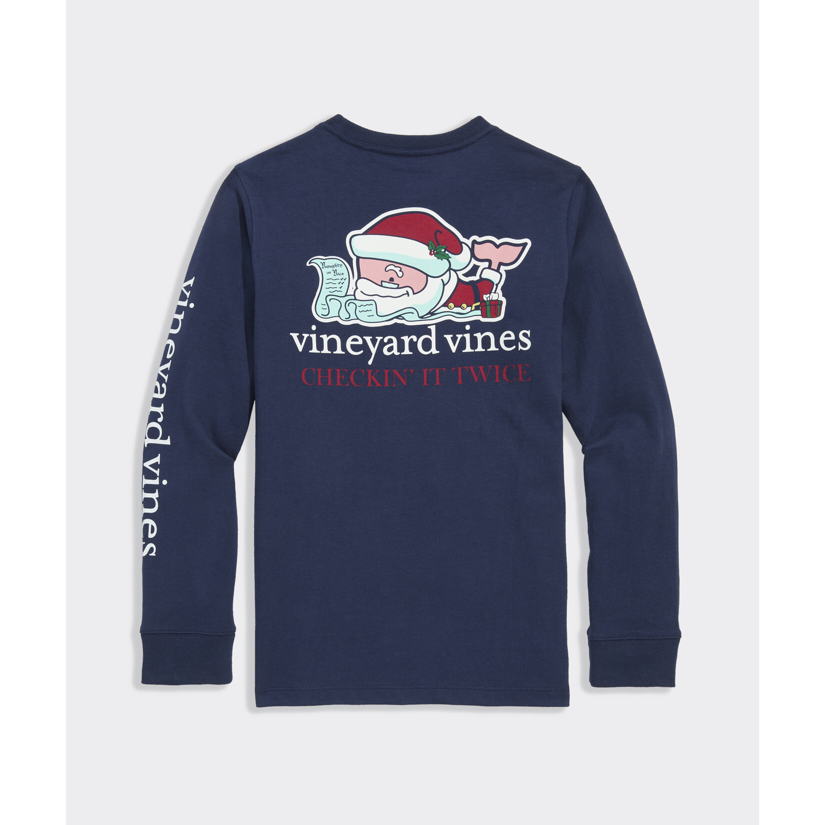 Vineyard Vines Santa Whale List LS Tee