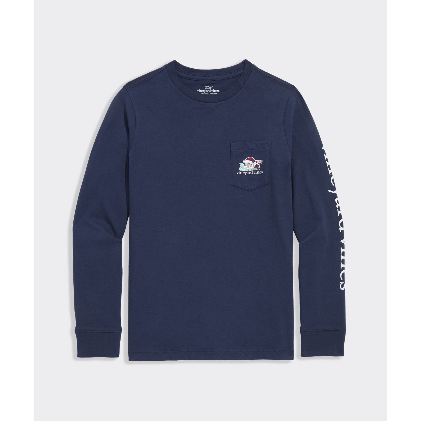 Vineyard Vines Santa Whale List LS Tee