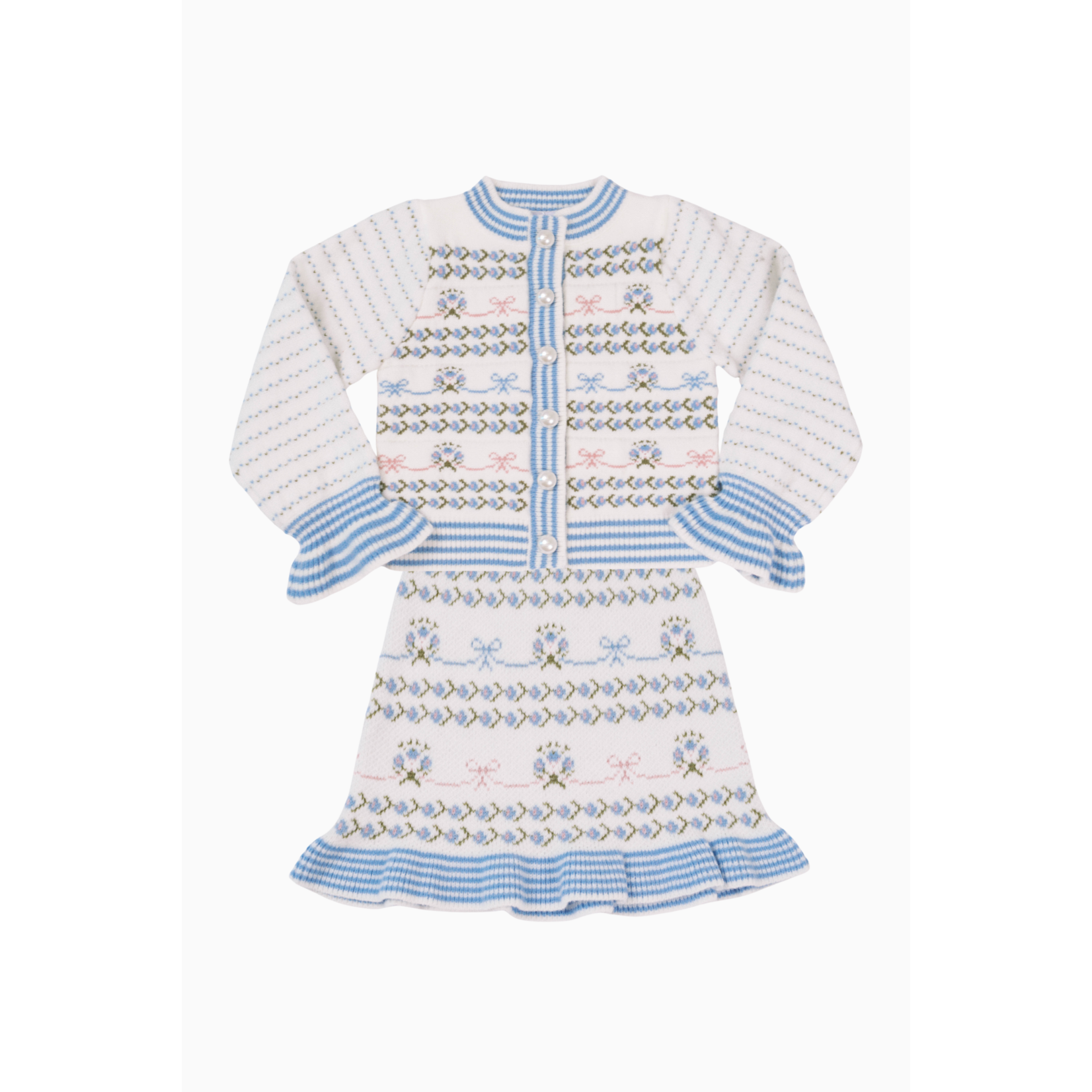 J Marie J Marie Blue Bow Aria Sweater Set