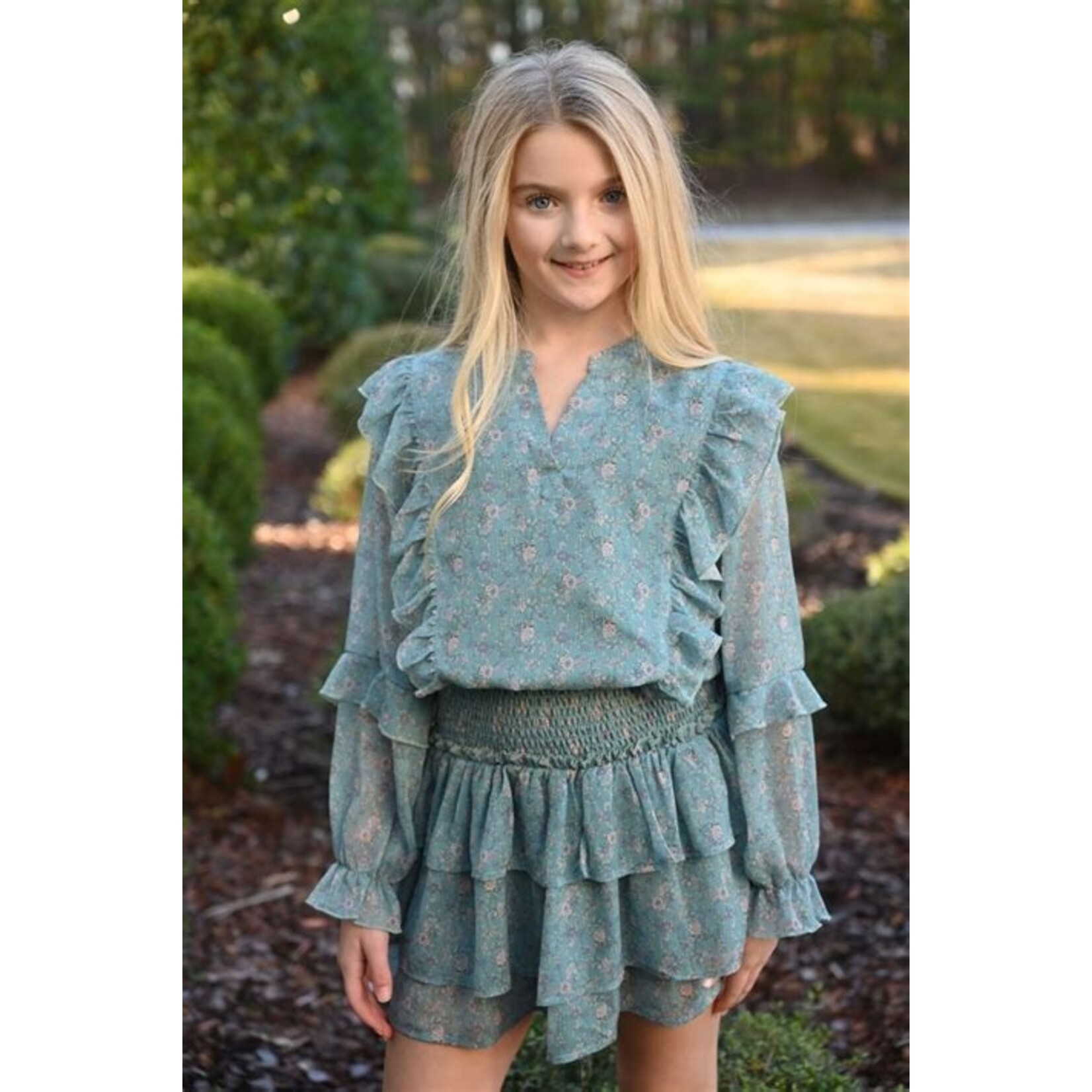 Pleat Collection Pleat Campbell Dress Whimsey Teal