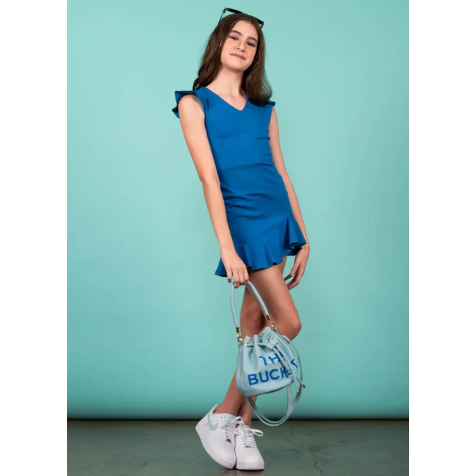 Miss Behave Miss Behave Blue Daylan Open Back Ruffle