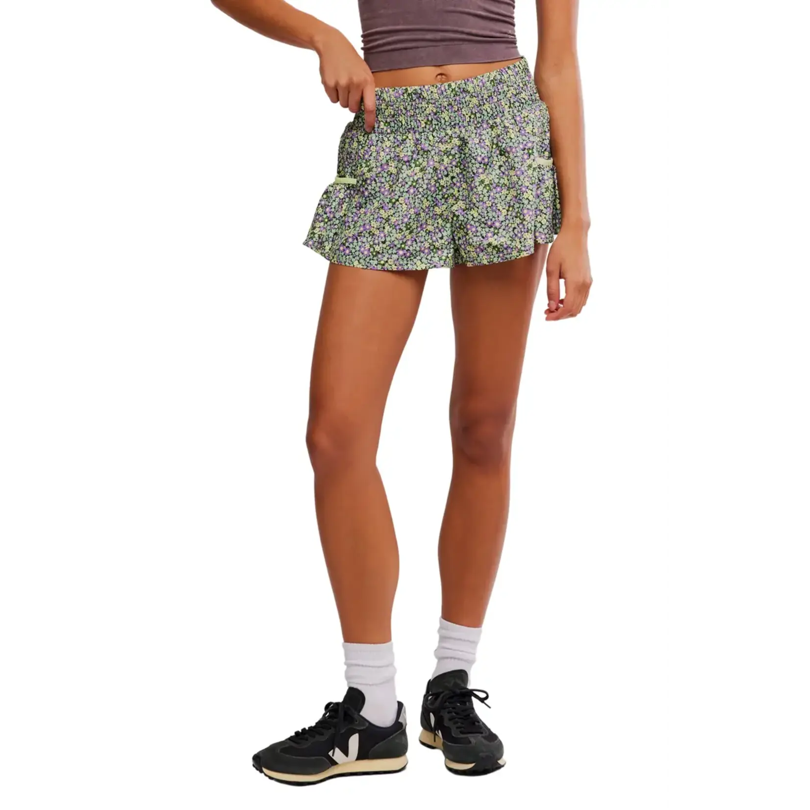 FP Movement FP Flirt Shorts Green Ditsy Field