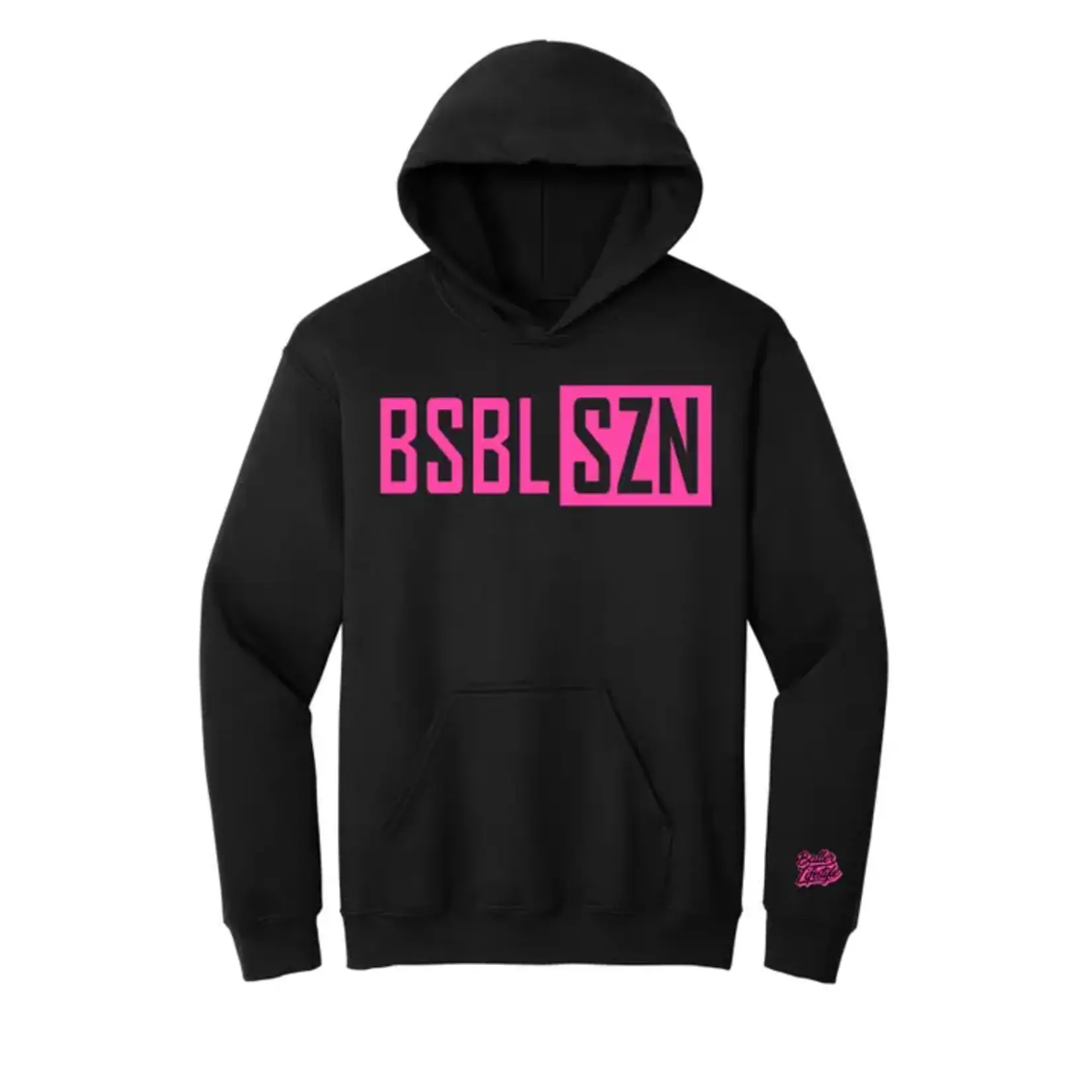 Baller Lifestyle Baller lifestyle Black and Pink Baseball Hoodie