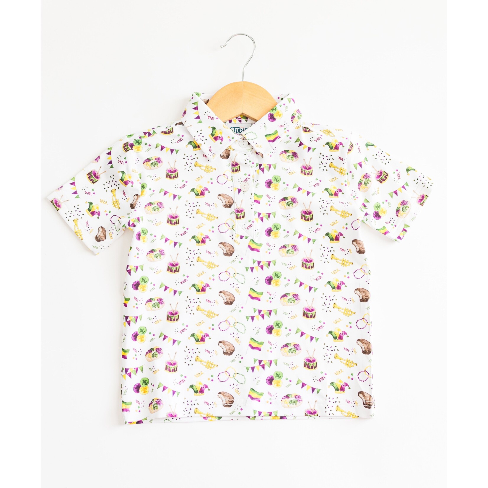 Studio Smocks Studio Smocks Mardi Gras Polo