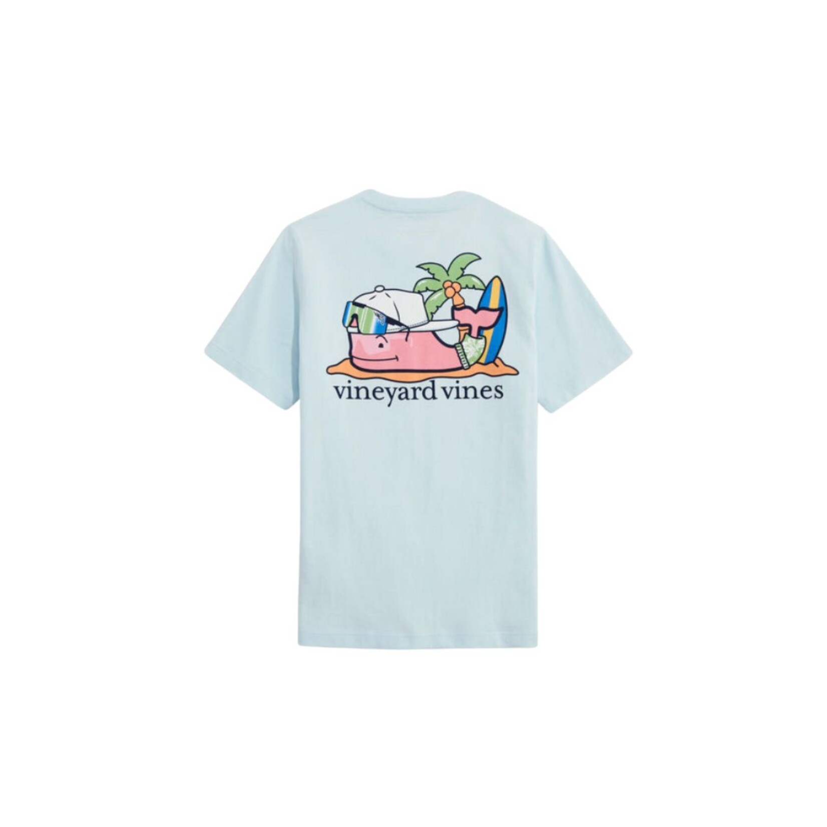 Beachy Surf Whale Short-Sleeve Pocket Tee