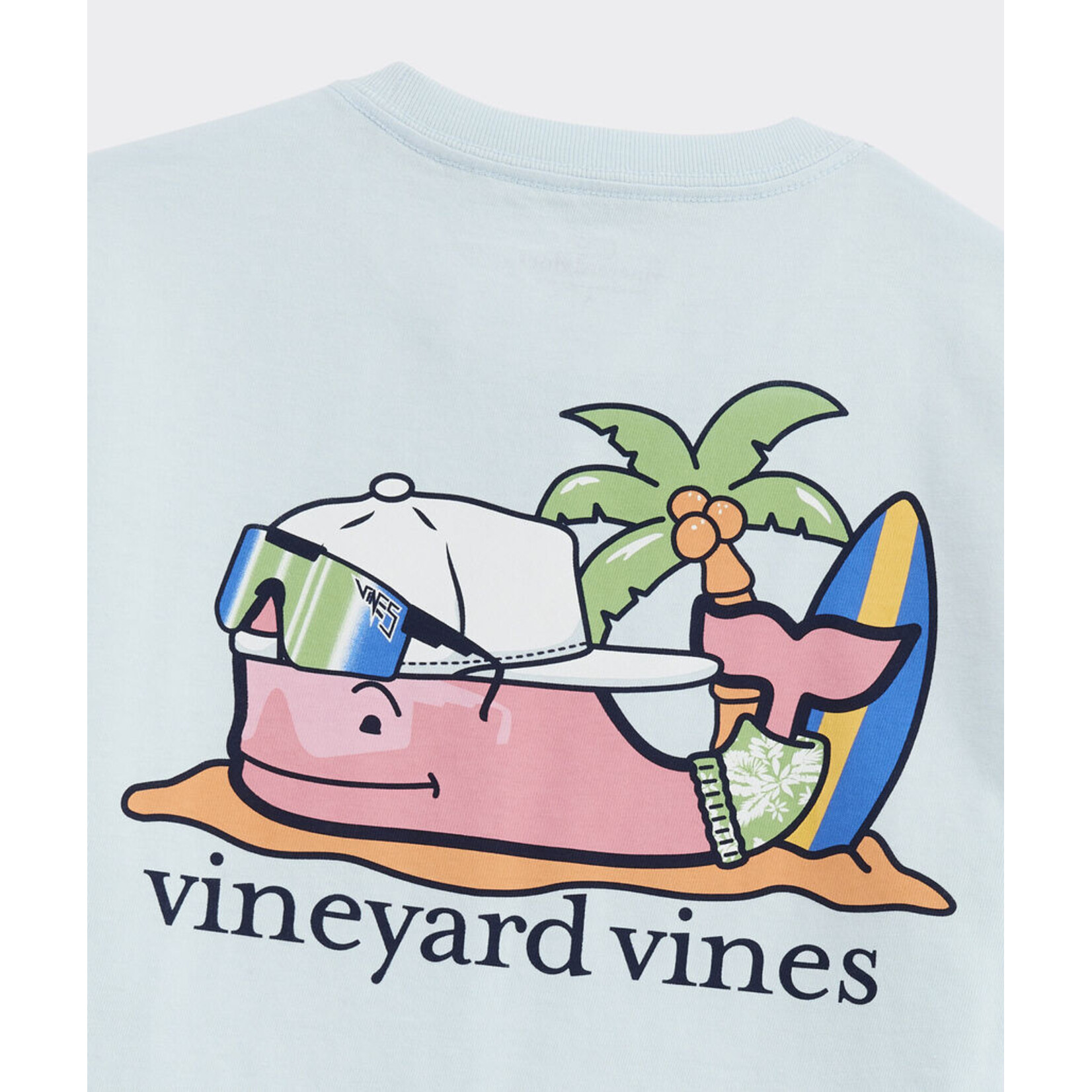 Beachy Surf Whale Short-Sleeve Pocket Tee