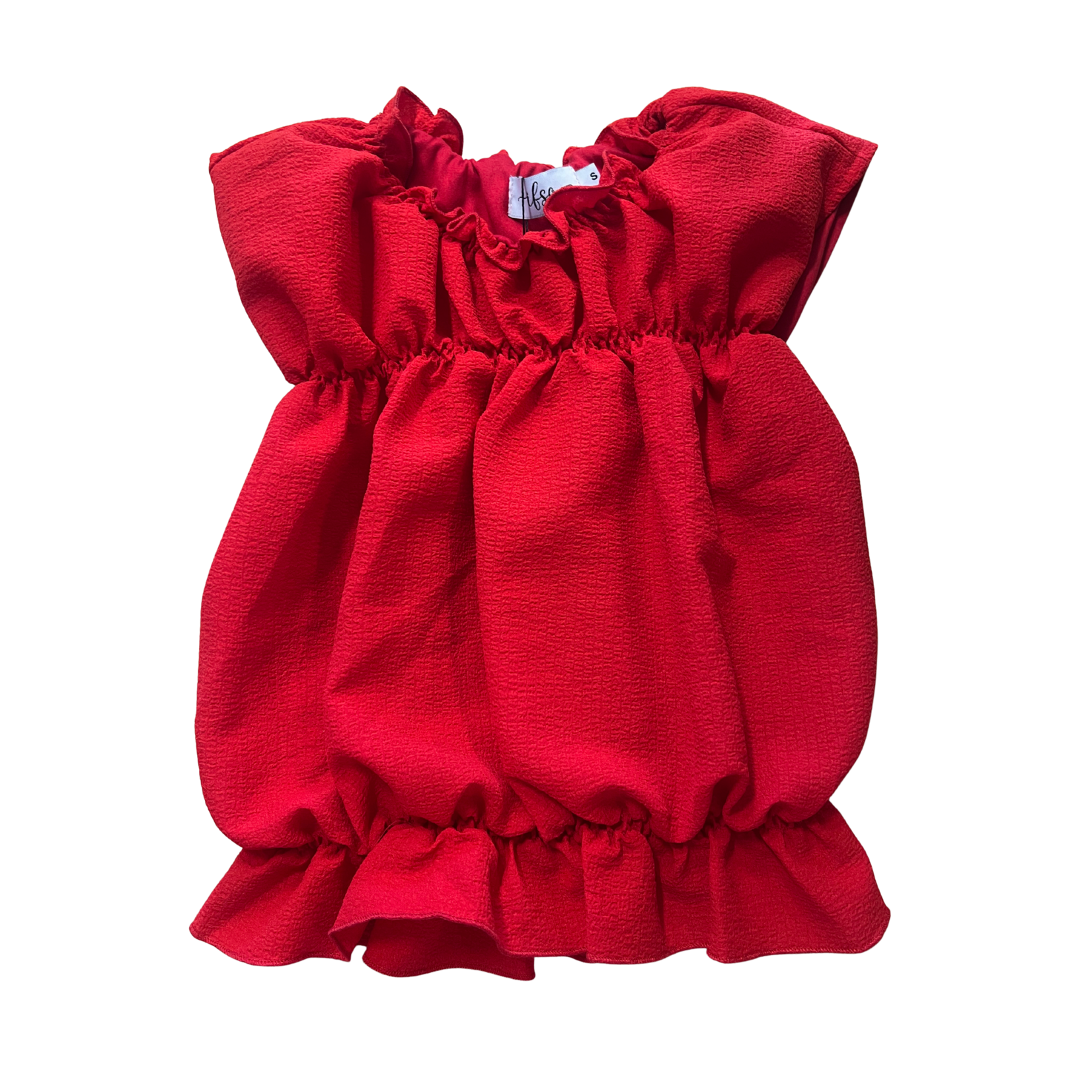 If So If So Red Gathered Neck Top