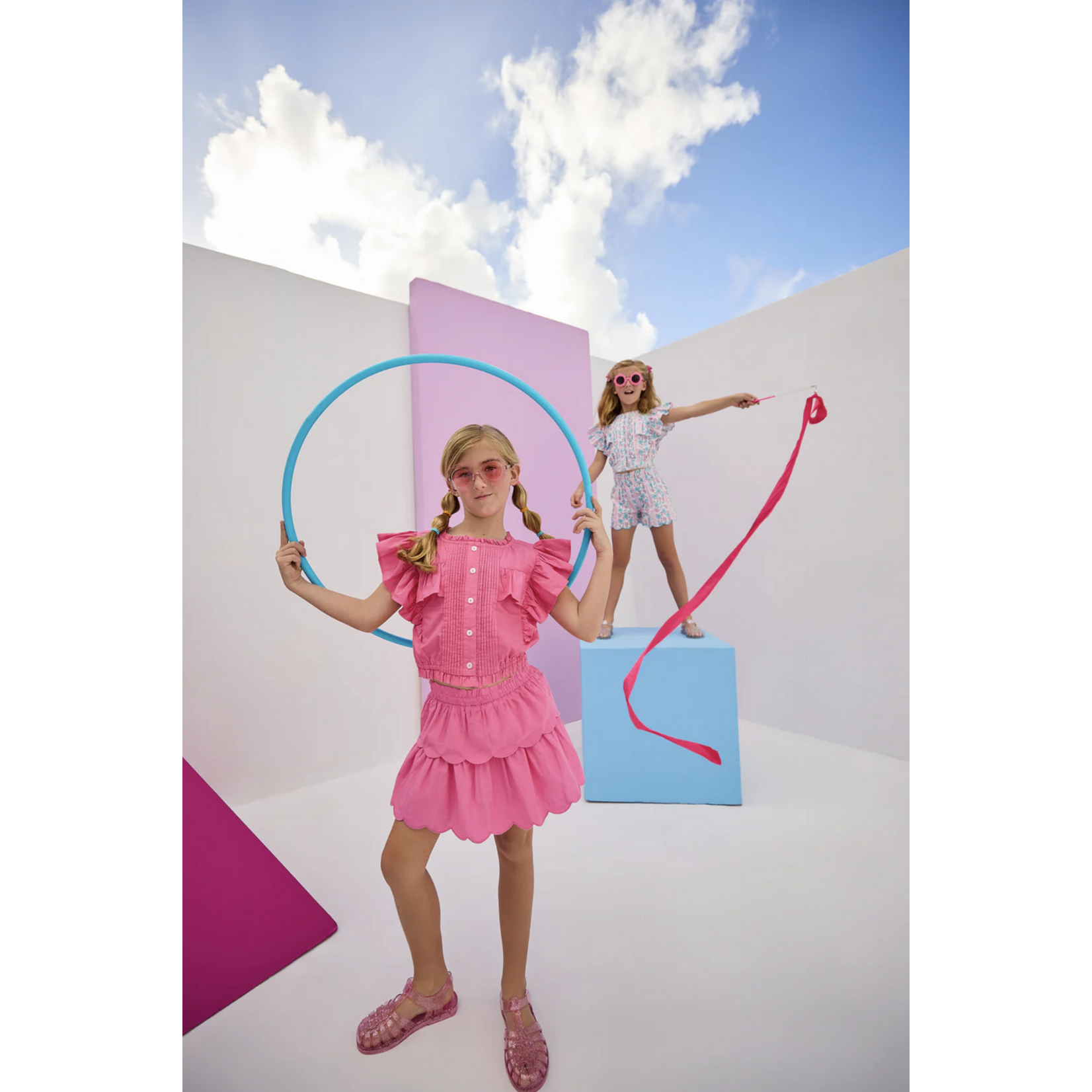 Bisby Bisby Two Tiered Skort Hot Pink