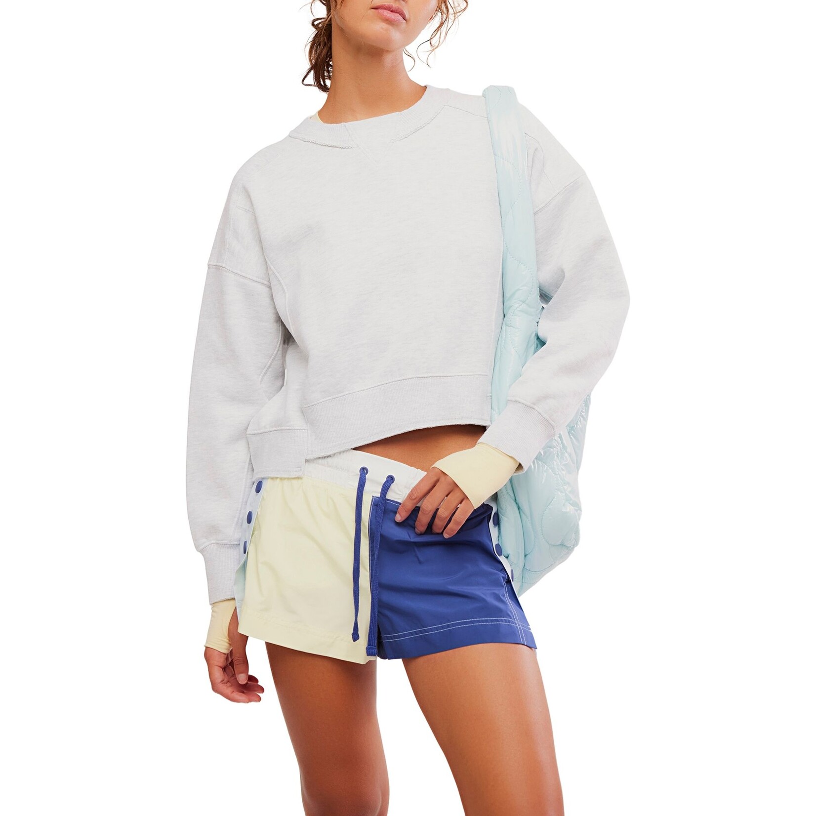 FP Movement FP Movement White Grey Intercept Pullover