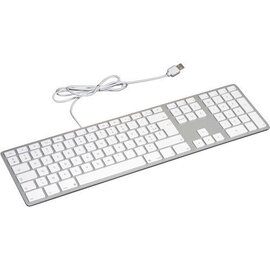 Matais White/Silver Wired Aluminium Keyboard for Mac, RGB Backlit Keys