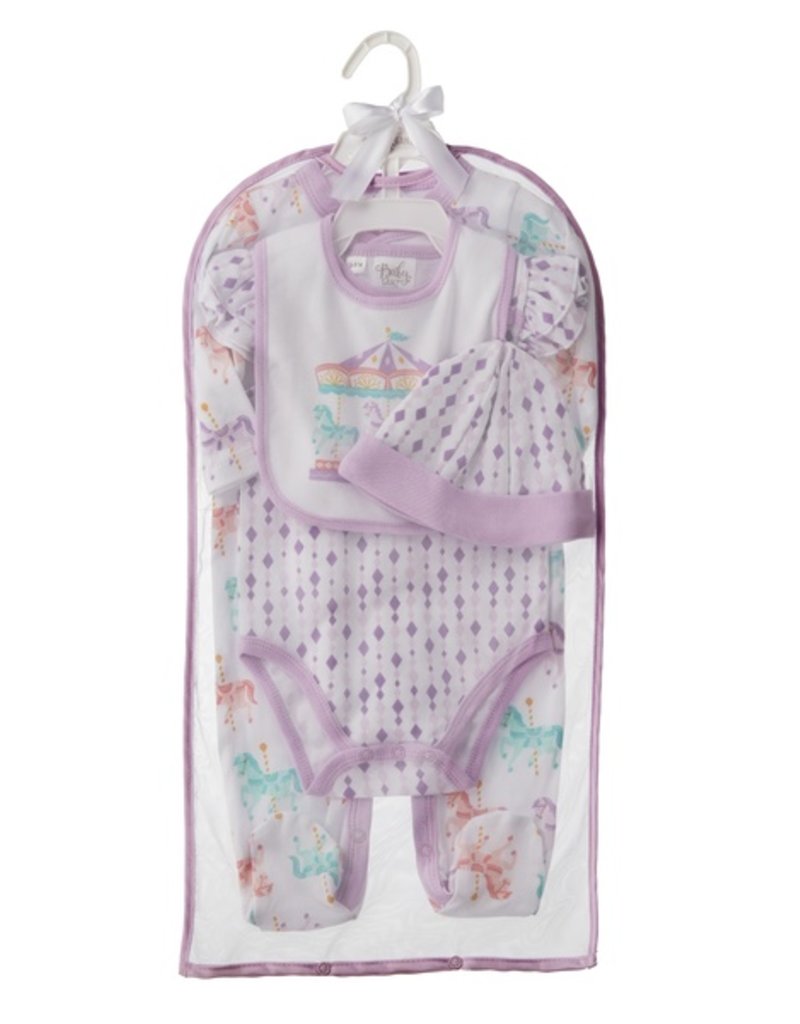 Ganz Carousel Print Layette Set (4 pc. set)