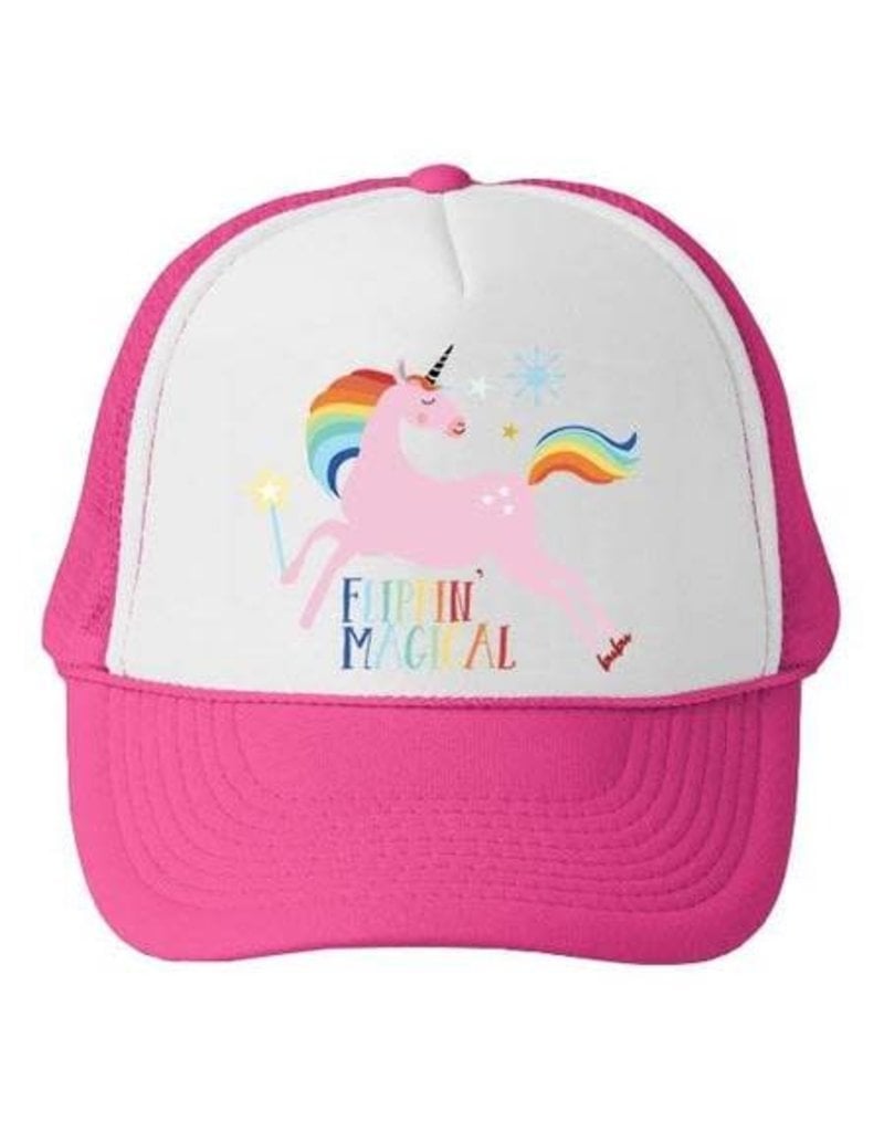 Bubu Youth Pink Trucker hat - Flippin Magical Unicorn