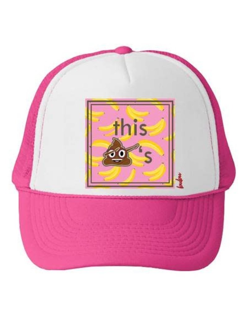 Bubu Youth Hot Pink Trucker hat - This $hit is Bananas