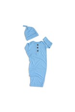 Gigi & Max Gigi & Max Baby Blue Nightgown and hat set