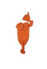 Gigi & Max Gigi & Max Orange button newborn gown & hat