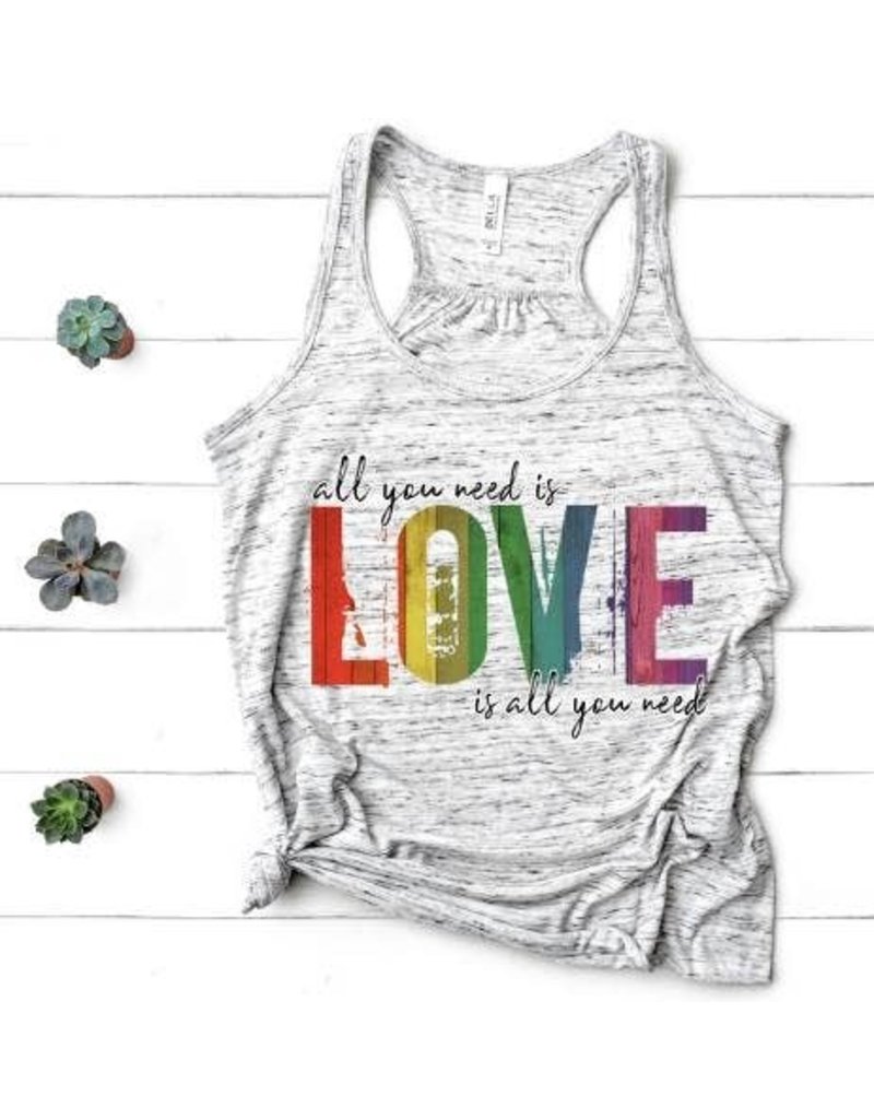 MidWest Tees All you need is love  Tank - Gray