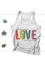 MidWest Tees All you need is love  Tank - Gray