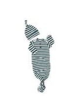 Gigi & Max Gigi & Max Archer Teal Stripe knotted newborn gown