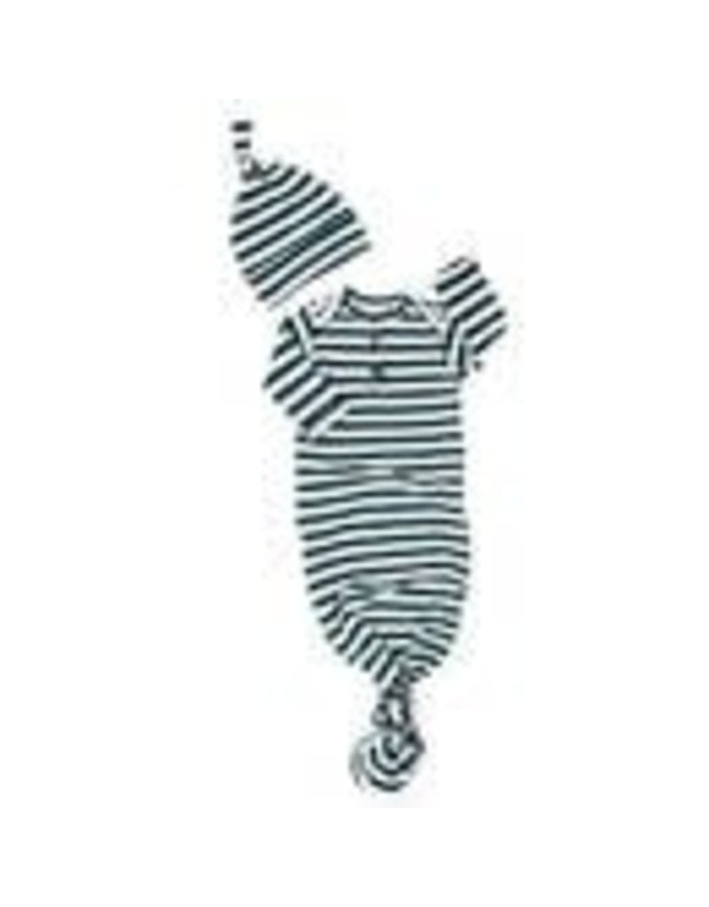 Gigi & Max Gigi & Max Archer Teal Stripe knotted newborn gown