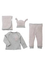 Mud Pie Mud Pie Grey Pink 4pc Gift Set