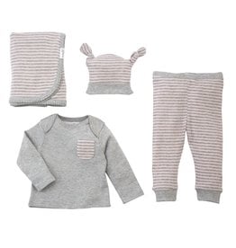 Mud Pie Mud Pie Grey Pink 4pc Gift Set