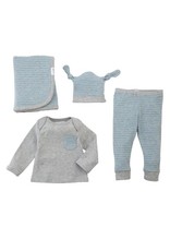 Mud Pie Mud Pie Grey Blue 4pc Gift Set