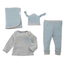 Mud Pie Mud Pie Grey Blue 4pc Gift Set