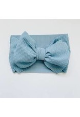 The Sugar House Sugar + Maple headwrap bow- Light Blue