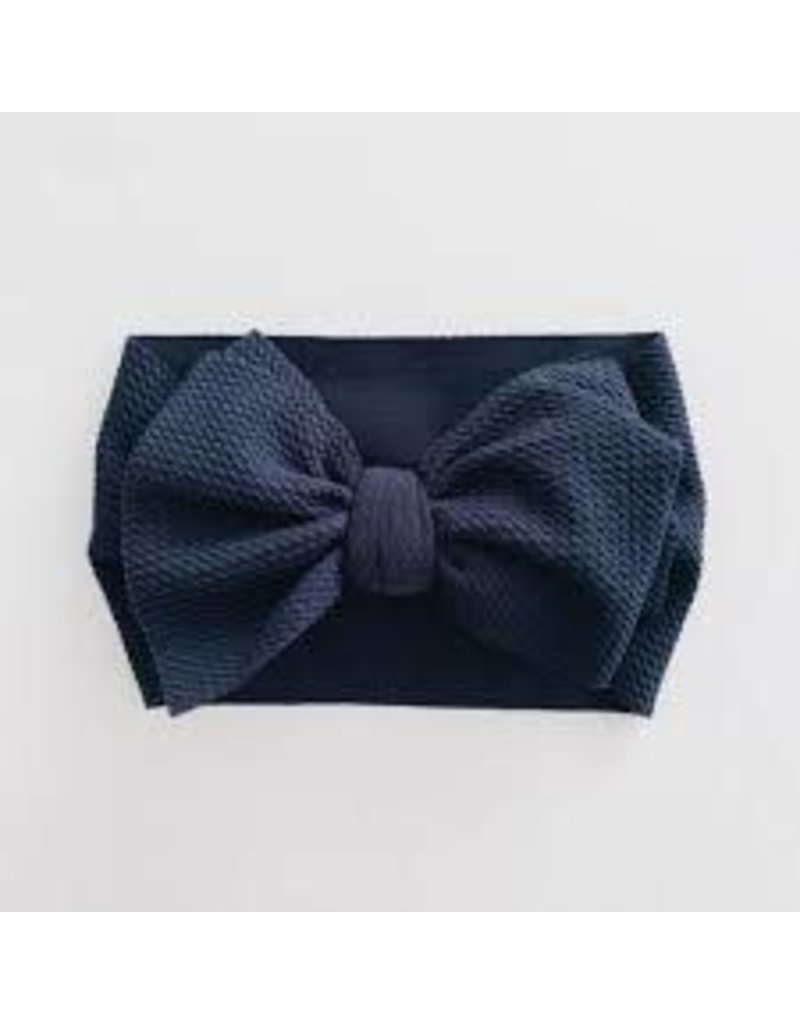 The Sugar House Sugar + Maple headwrap bow- Navy