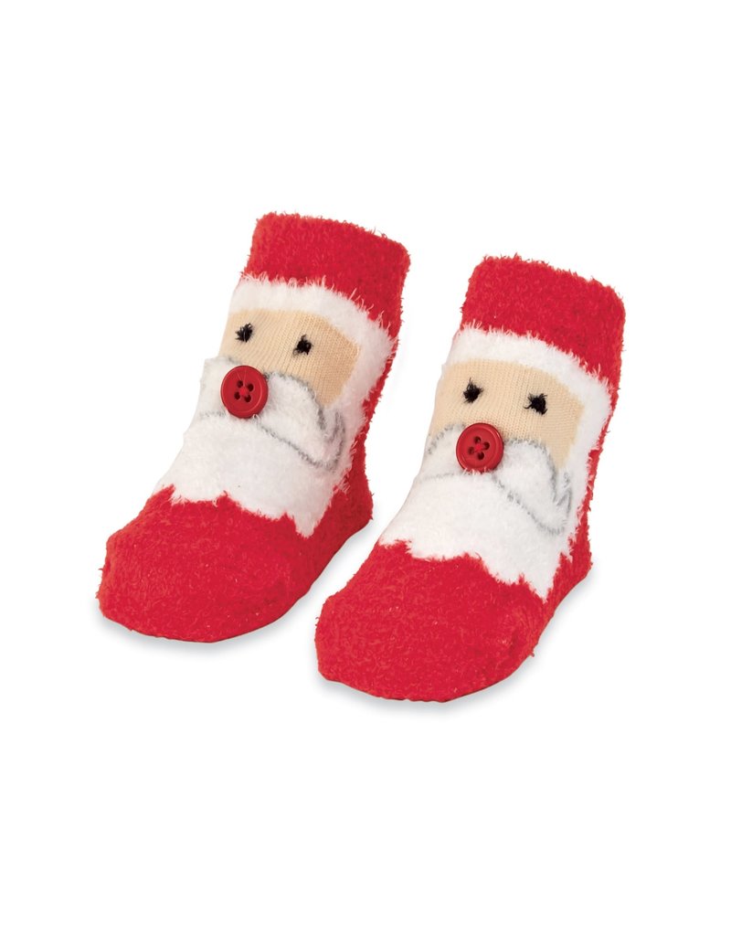 Mud Pie CHENILLE SANTA SOCKS