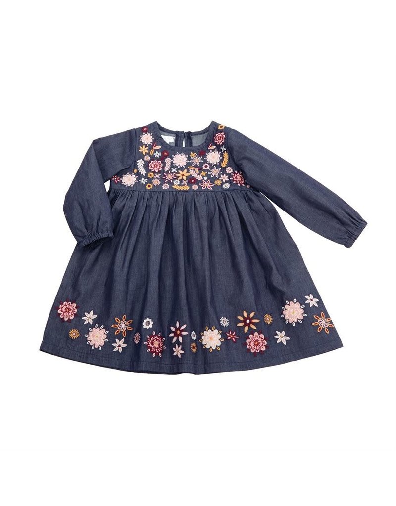 Mud Pie Chambray Embroidery Dress