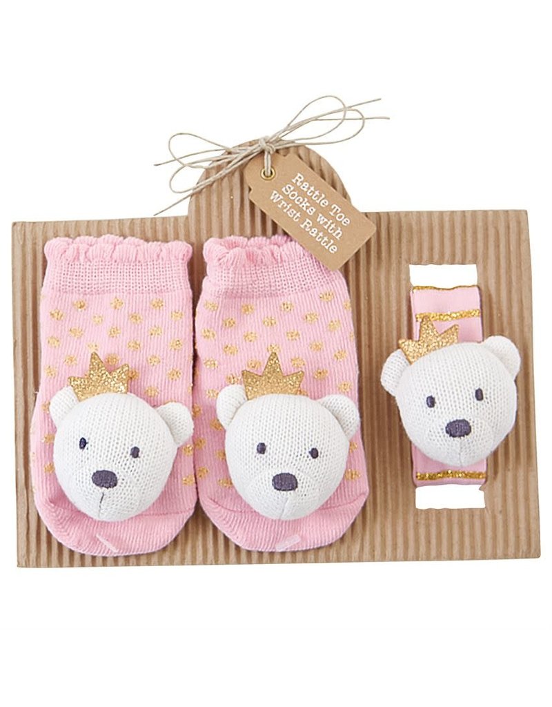 Mud Pie BEAR WRIST RATTLE SOCK SET