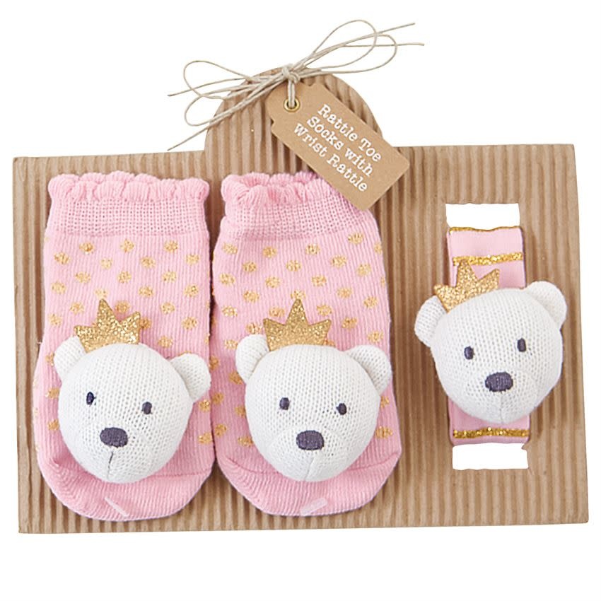 BEAR WRIST RATTLE SOCK SET Swanky Babies