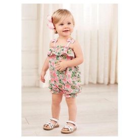 Mud Pie Mud Pie Petite Petals Collection Bubble Shorts Summer Outfit Set 3-6 Months / Pink