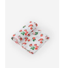 Little Unicorn Cotton Muslin Swaddle Blanket - Strawberry Patch