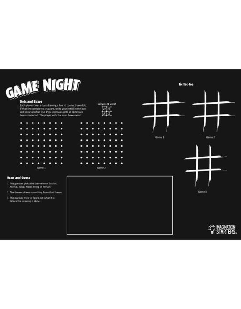 Imagination Starters Chalkboard Game Night Placemat
