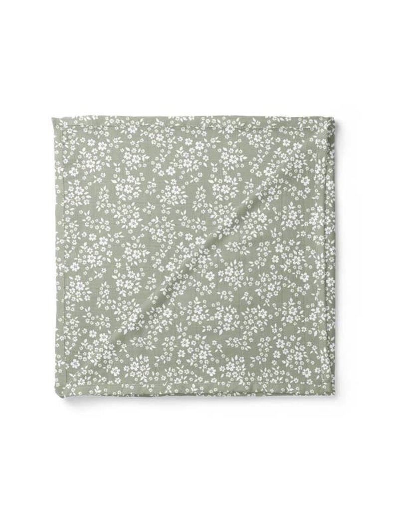 Mini Scout LLC Whimsy Floral Swaddle Sage Green