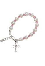 Cherished Moments Halle - Sterling Silver Pink Cross Bracelet