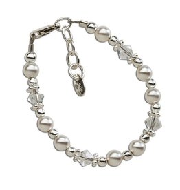 Cherished Moments Hope - Sterling Silver Pearl And Crystal Bracelet