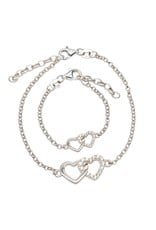 Cherished Moments Mom and Me Bracelet 2-Piece Set - Silver Hearts