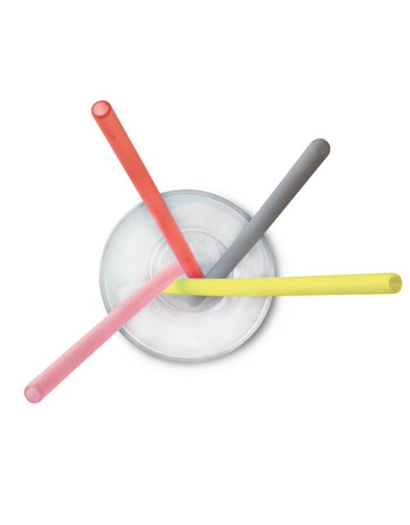 go sili Silicone X-Long Straws 4pk - Red/Yellow/Sky/Pink