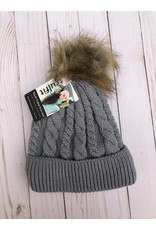 Swanky Babies Insulated Heavy Cable Knit Hat with puff