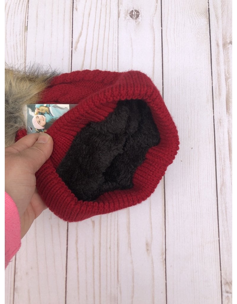 Swanky Babies Insulated Heavy Cable Knit Hat with puff