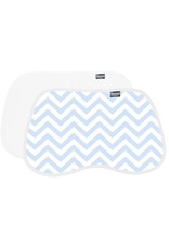 Kushies 2pk Burp pads - blue cheveron/white