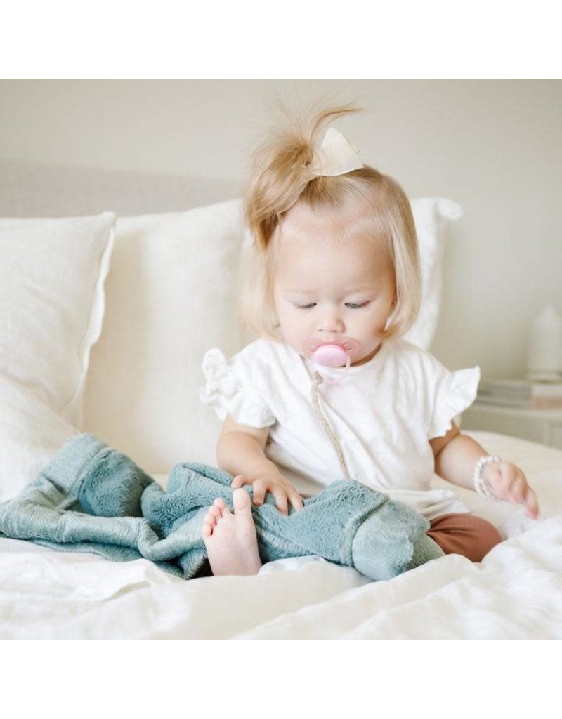 Lovey Gray Elephant Baby Security Blanket Minky Dot Plush Satin Trim...