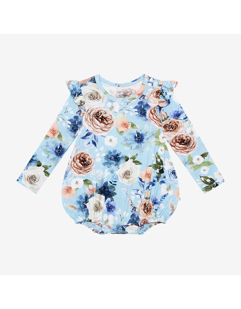 Posh Peanut Frostine - Long Sleeve Ruffled Bubble Romper