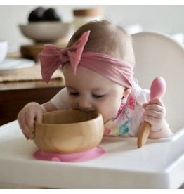 Avanchy Bamboo Baby Bowl & Spoon Pink