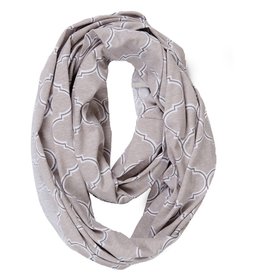 Itzy Ritzy Infinity Breastfeeding Scarf Quatrefoil Gray